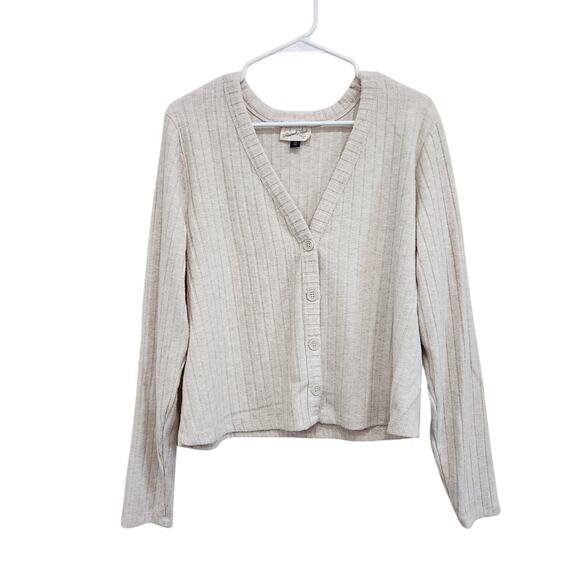 Universal Thread Cream Oatmeal Color Button Front Long Sleeve Cardigan Size XXL - Picture 1 of 7
